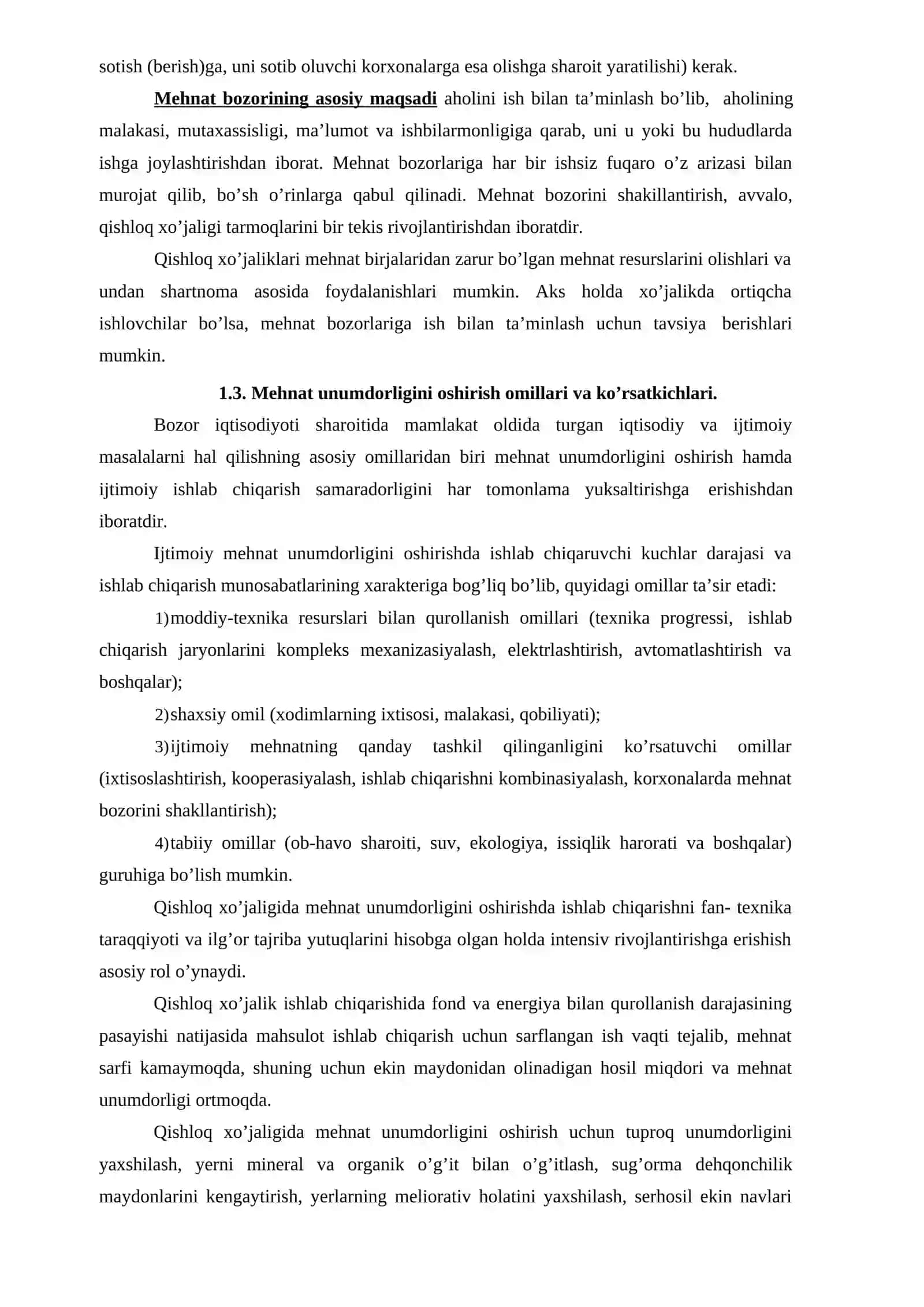 MEHNAT RESURSLARI BOZORI VA MEHNAT UNUMDORLIGI 3