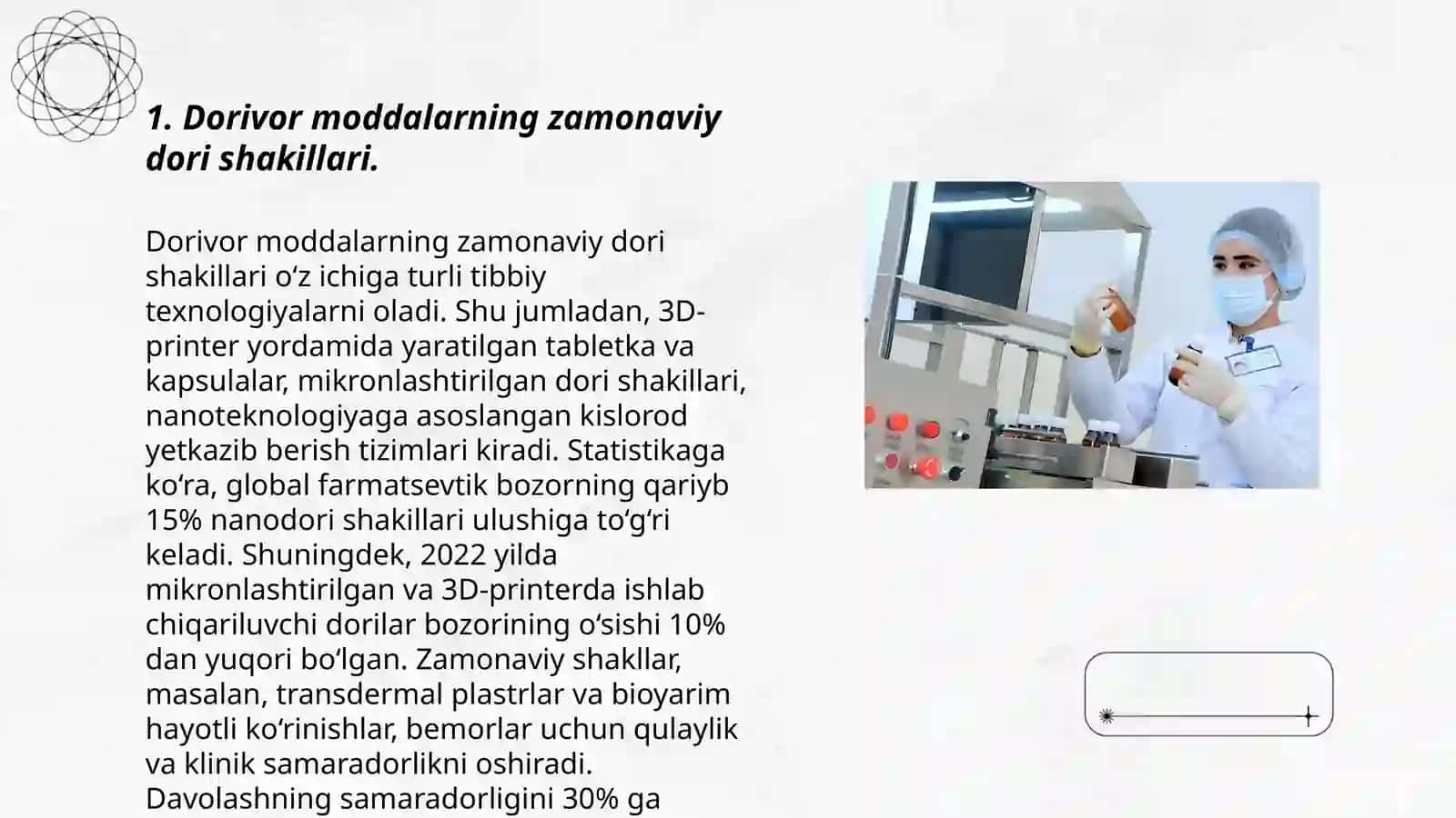 Zamonaviy tibbiyotda ishlatiladigan dori shakillari ta'rif tasnifi va o'ziga xos texnalogiyasi 3