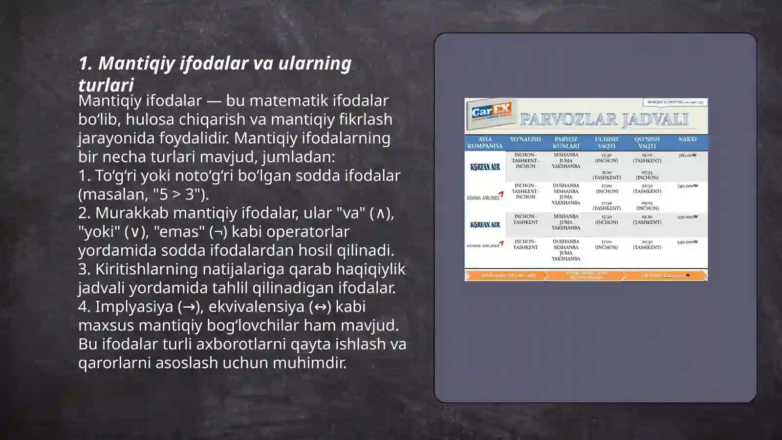 Mantiqiy masalalarni rostlik jadvali yordamida yechish 3