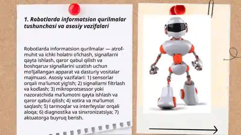 Robotlarning informatsion qurilmalari va ularning umumiy tasnifi 3
