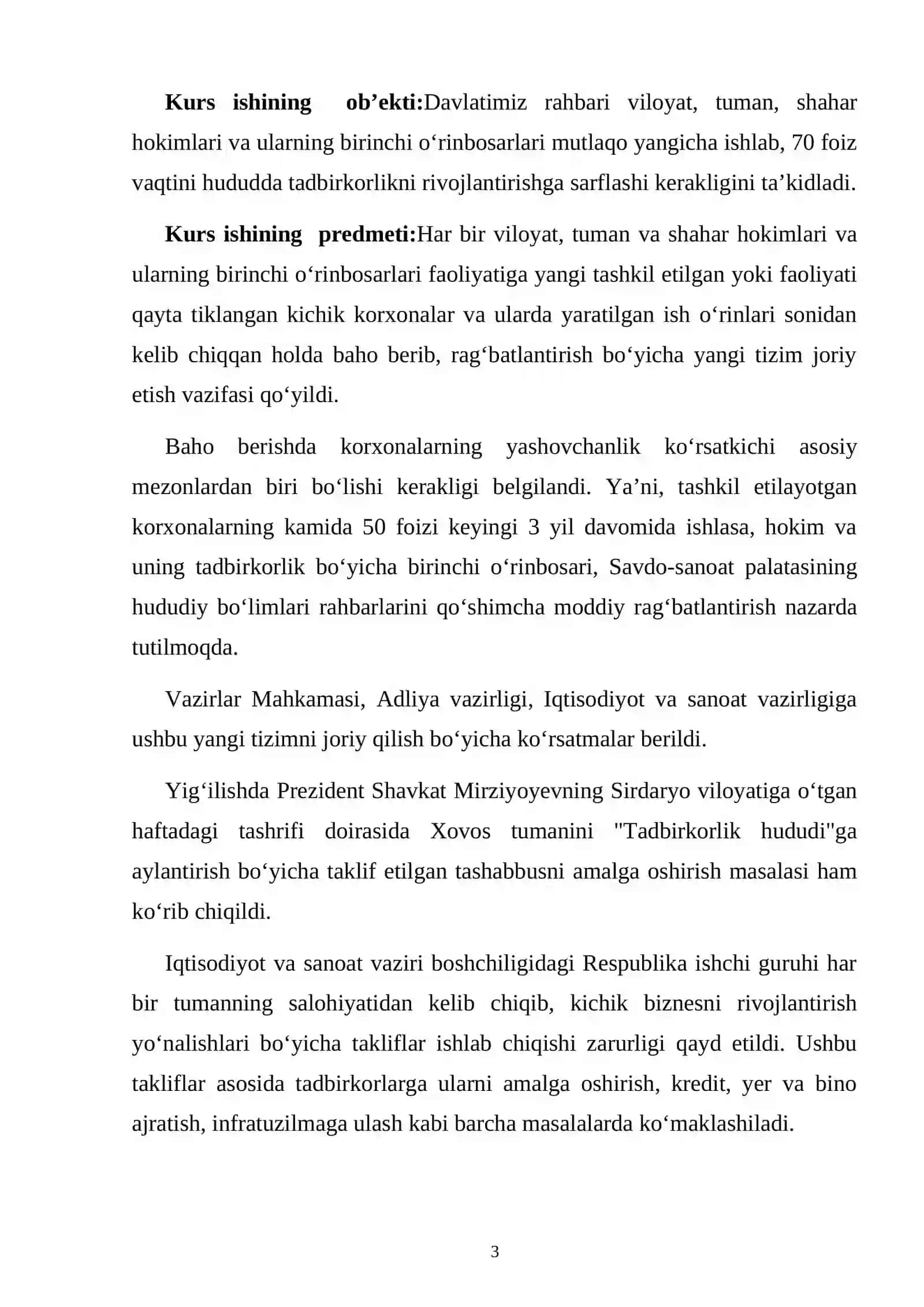 Kichik biznes va xususiy tadbirkorlik iqtisodiyotni rivojlantirish 3