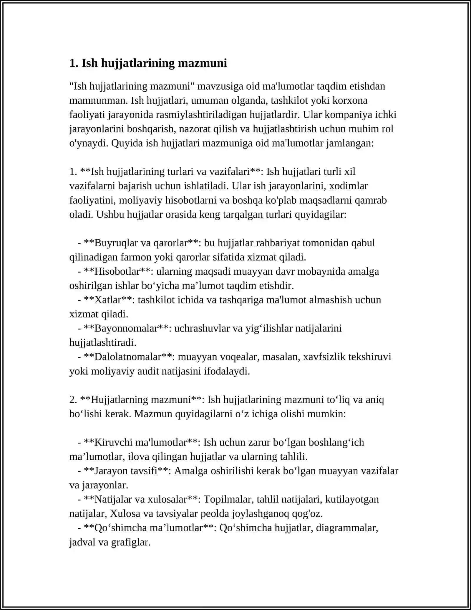 ISH HUJJATLARI VA ULARGA QÕYILADIGAN ASOSIY TALABLARI 3