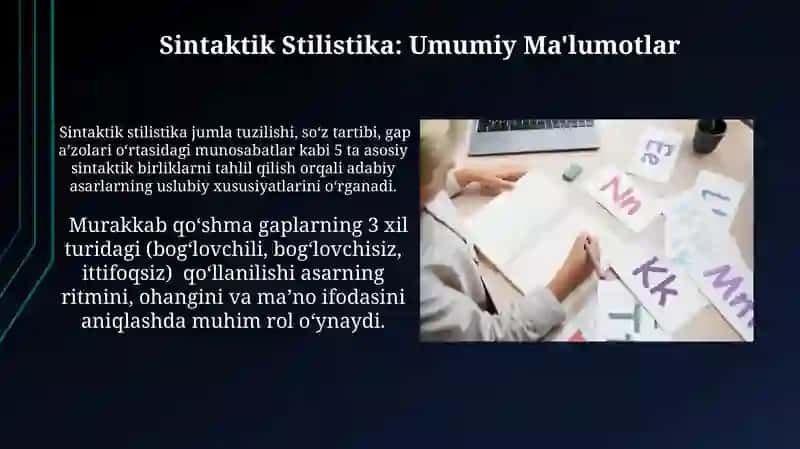 Morfologik uslubiyat va sintaktik uslubiyat 3