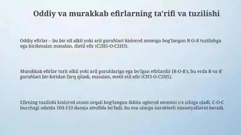 Oddiy va murakkab efirlar 3