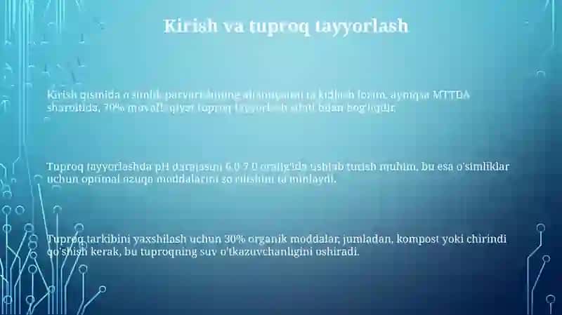 MTT Dao'simliklarni parvarish qilish bo'yicha amaliy mashg'ulotlar 3
