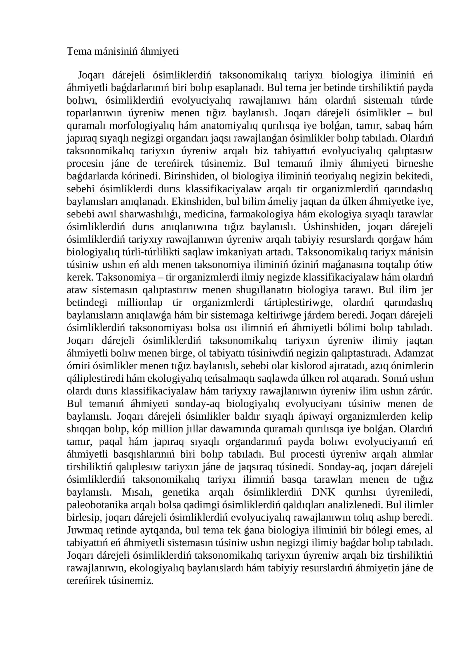 Joqari da’rejeli o’simliklerdin’ taksonamik tariyxi 3