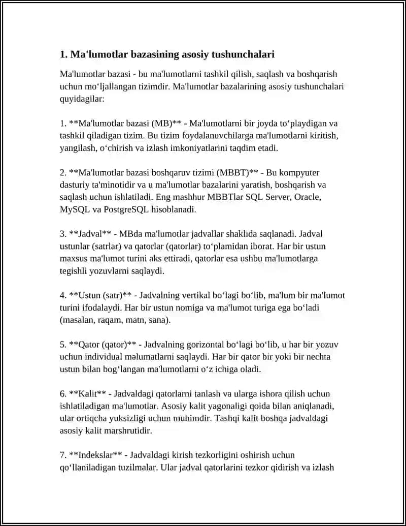 MALIMOTLAR BAZASINI TASHKIL ETISH USULLARI MS ACCESSDA MALIMOTLAR BAZASI YARATISH 3