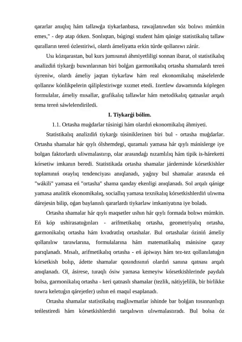 Ortasha garmonikalıq shamanıń túrleri hám esaplaw tártibi. 3