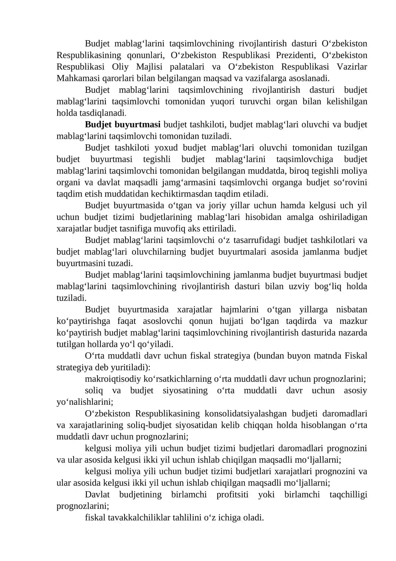 Davlat budjeti va davlat maqsadli jamg‘armalari budjetlarini tuzish, ko‘rib chiqish, qabul qilish hamda tasdiqlash 3