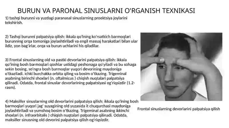 KBB a'zolarini tekshirish va tadqiq qilish usullari 3