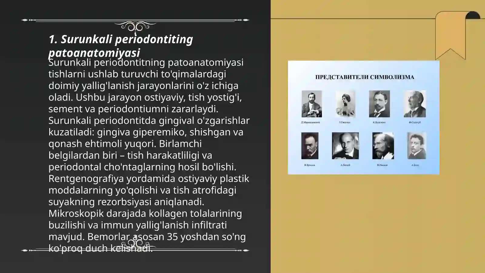 Surunkali periodontitning patologik anatomiyasi infitsirlangan ildiz kanallarini zararsizlantirish uchun ishlariladigon antiseptiklar 3