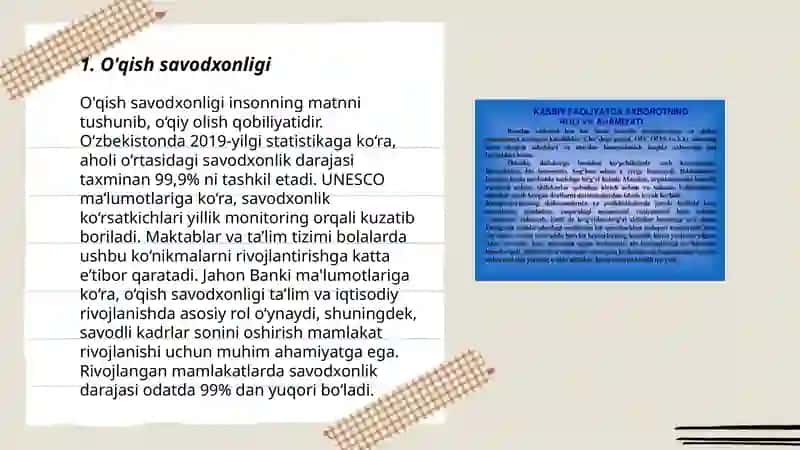 O'qish savodxonligi 3