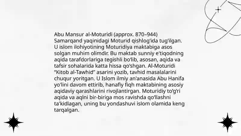 Abu Mansur al-Moturidiy buyuk kalom imomi 3