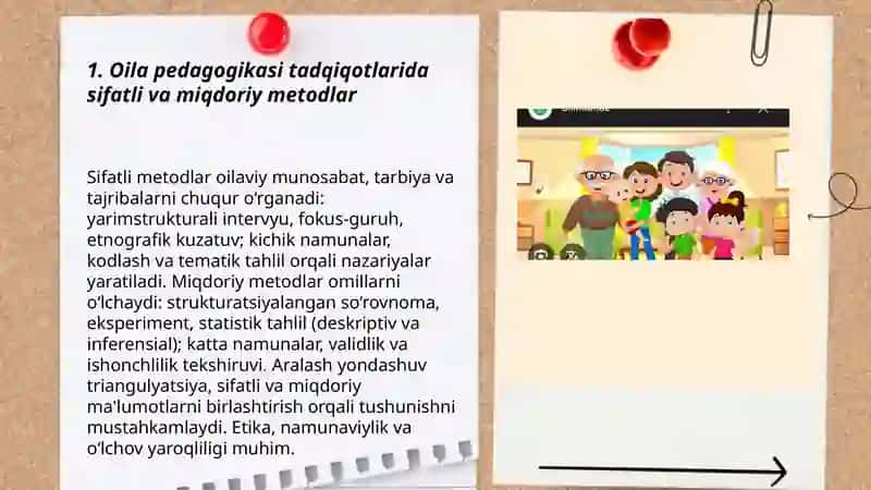 Oila pedagogikasi fanining tadqiqot metodlari 3