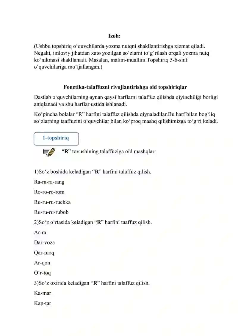 ona tili o'qitish metodikasi loyiha ishi 3