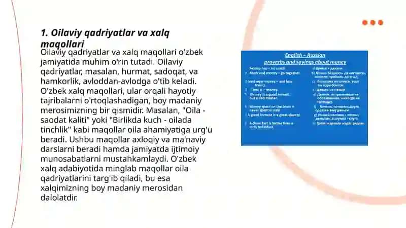 Oilaviy qadriyatlar va xalq maqollari 3