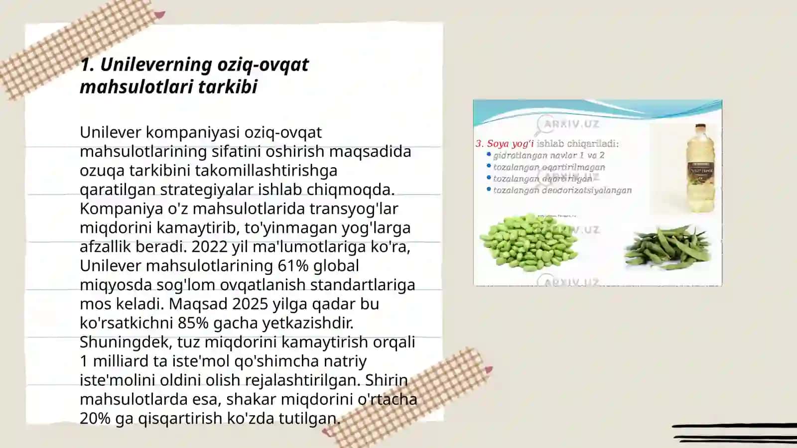 Unileverning oziq-ovqat mahsulotlari tarkibi 3