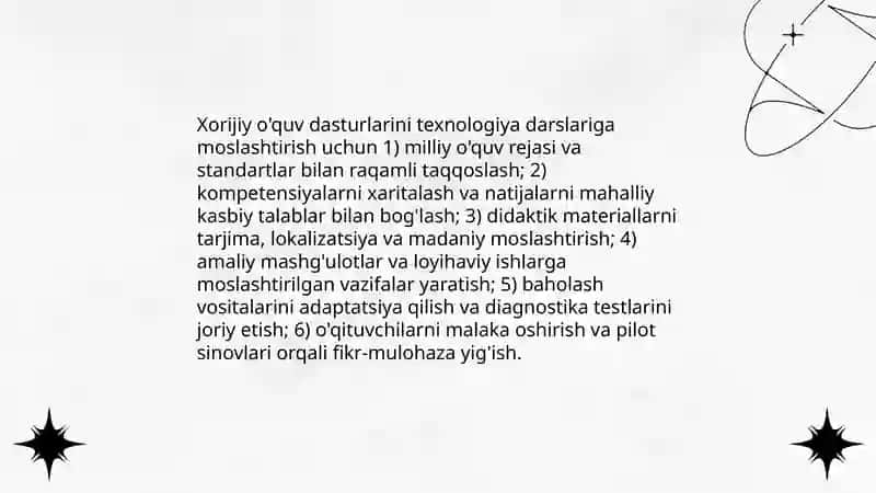 Texnologiya darslarida xorijiy ta'lim tizimidan foydalanishning metod va usullari 3