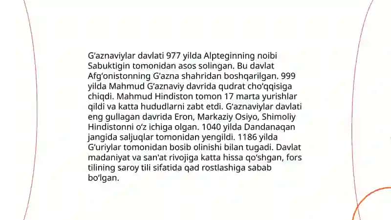 Gʻaznaviylar va saljuqiylar davlatchligi 3