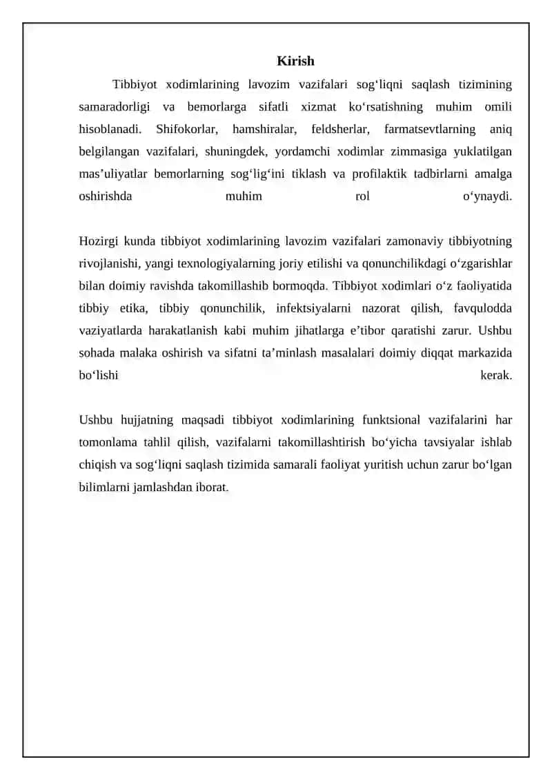 Tibbiyot xodimlarining funksiyanal vazefalari 3