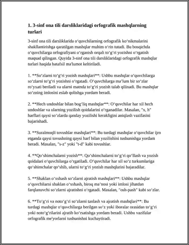 3-SINF ONA TILI DARSLIKLARIDAGI ORFOGRAFIK MASHQLAR VA ULARNI TAHLIL QILISH USULLARI 3