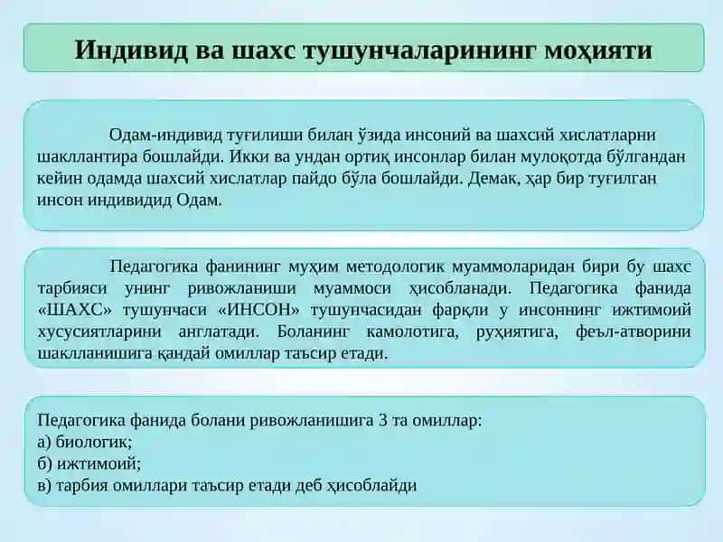 Индивид ва шахс тушунчаларининг моҳияти 3