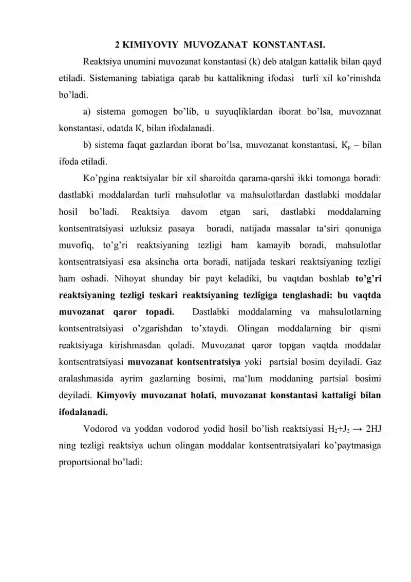 Kimyoviy muvozanat 3