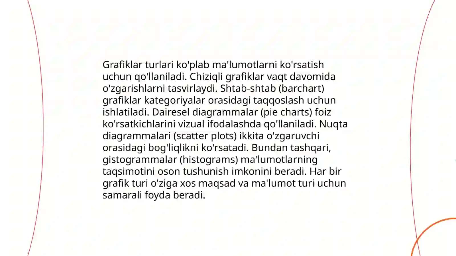 Grafiklerdiñ túrleri ham olardiñ tiykargi elementleri 3