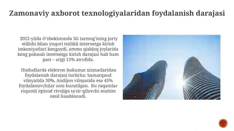Zamonaviy axborot texnologiyalaridan foydalanish darajasi 3