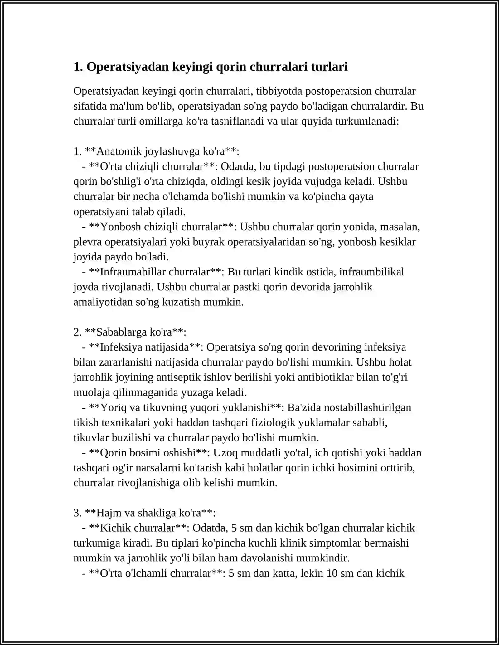 Operatsiyadan keyingi qorin churralari operativ xirurgiyasi bolalarda churra kesish turlari 3