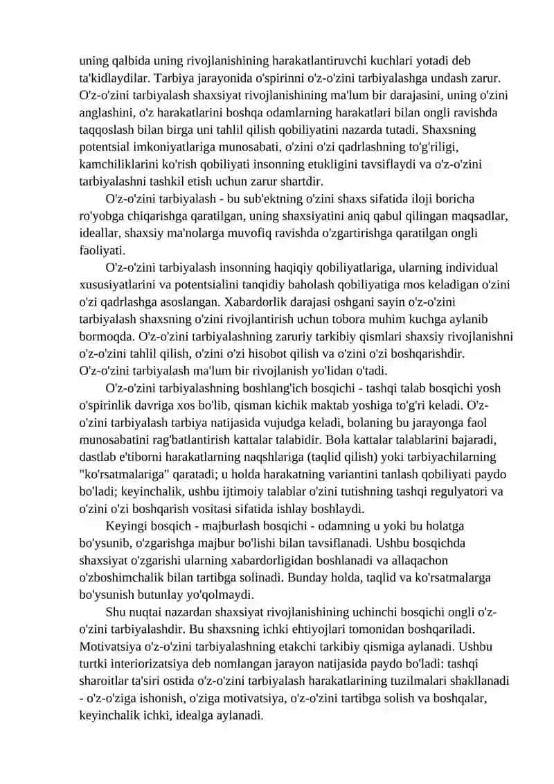 Professional va shaxsiy o'zini o'zi belgilash, shakllanishida o'z o'zini takomillashtirish 3