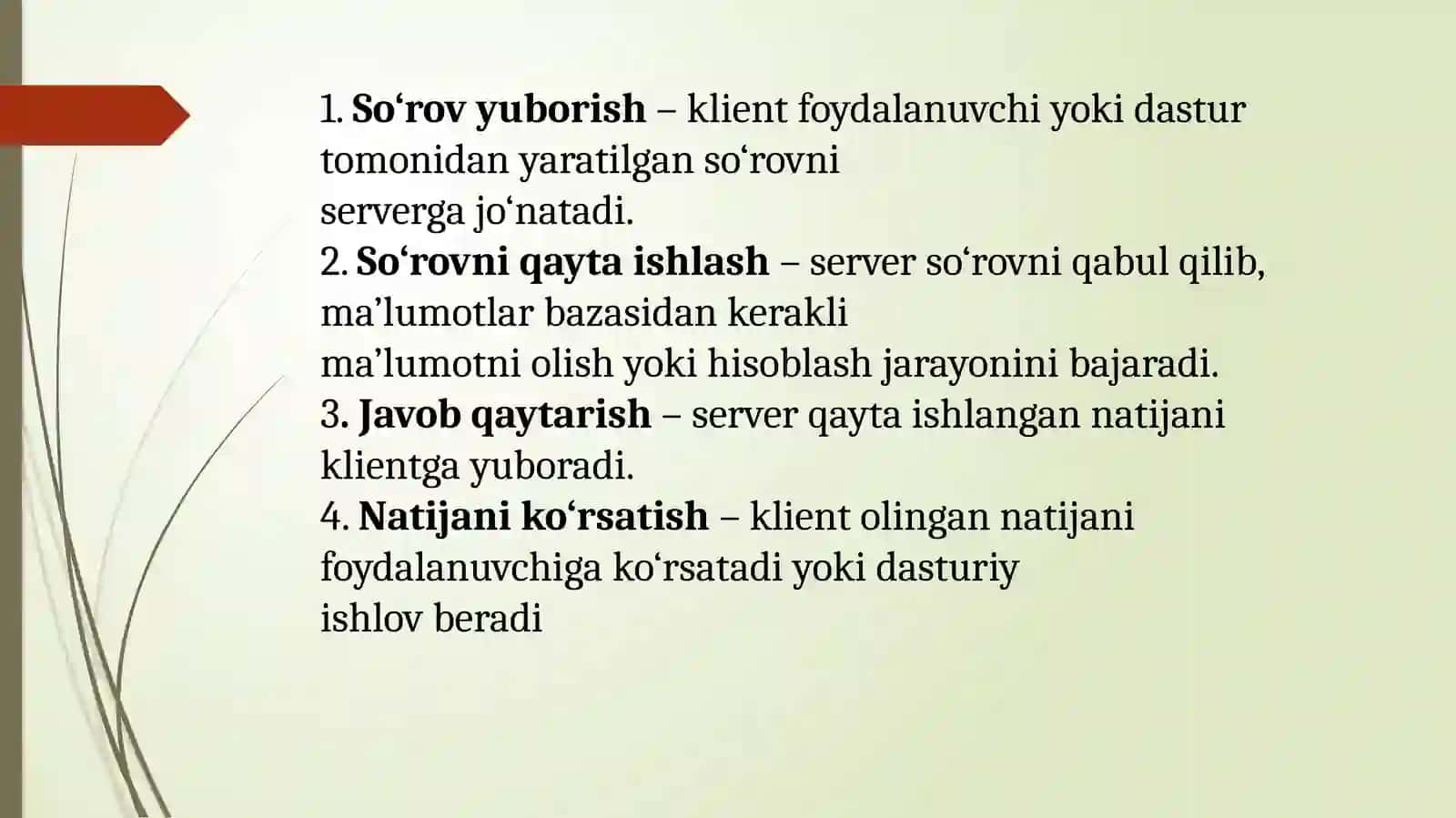 “Klient – server” texnologiyasi va undan foydalanish 3