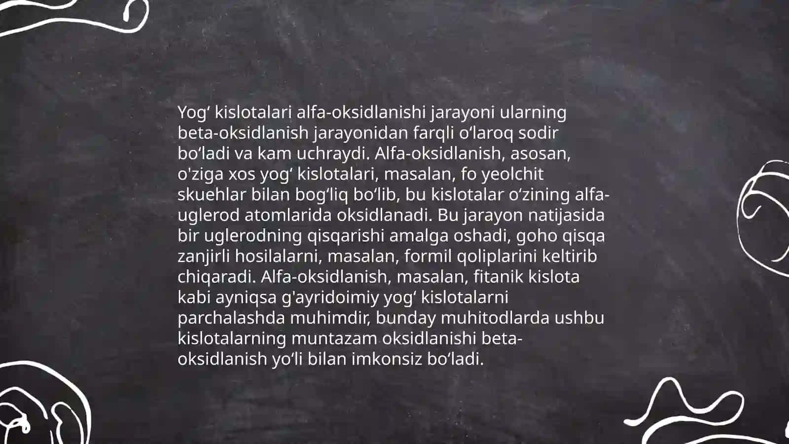 Yogʻ kislotalari alfa-oksidlanishi,ahamiyati,buzilishlari 3