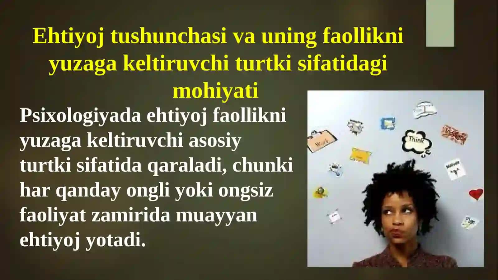 Extiyoj faollikni yuzaga keltiruvchi turtki sifatida va extiyoj oʻrganish metodlari 3