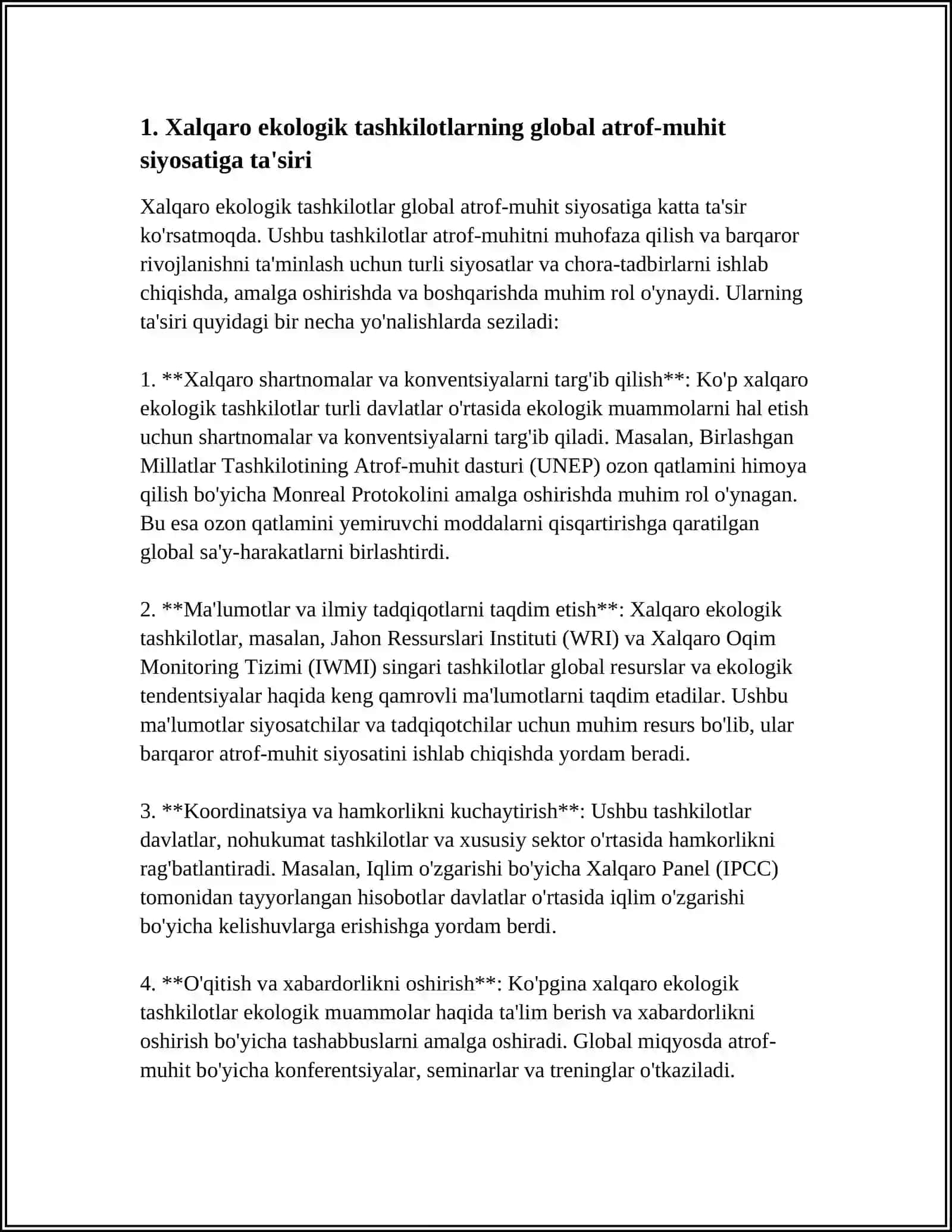 XALQARO EKOLOGIK TASHKILOTLARNING ROLI VA FAOLIYATI 3