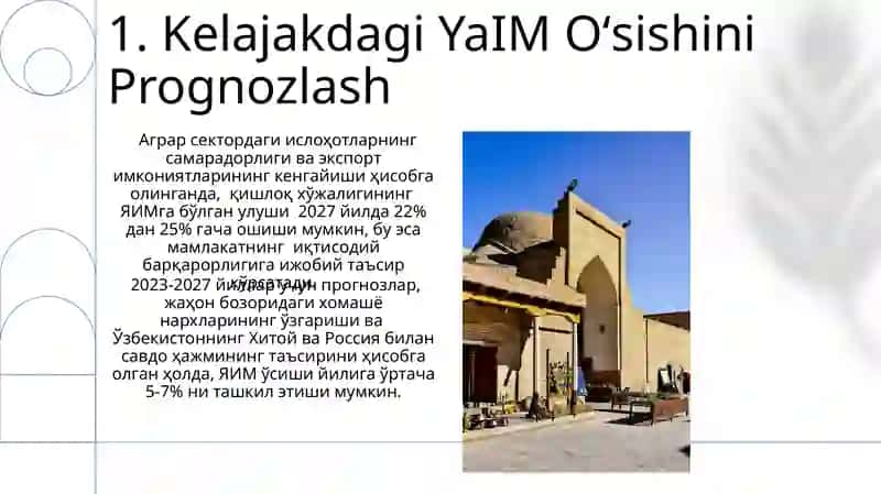 O'zbekiston respublikasi YaIM dinamikasi (1991-2022) tahlili 3