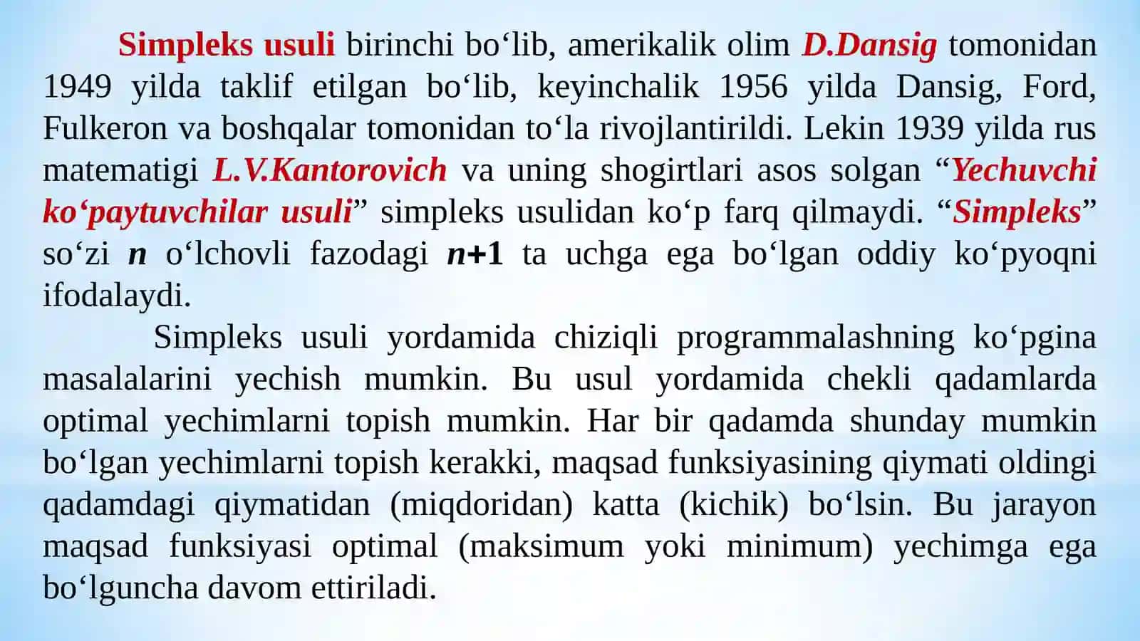 Chiziqli PROGRAMMALASHTIRISH MASALASINI SIMPLEKS USULIDA YECHISH 3