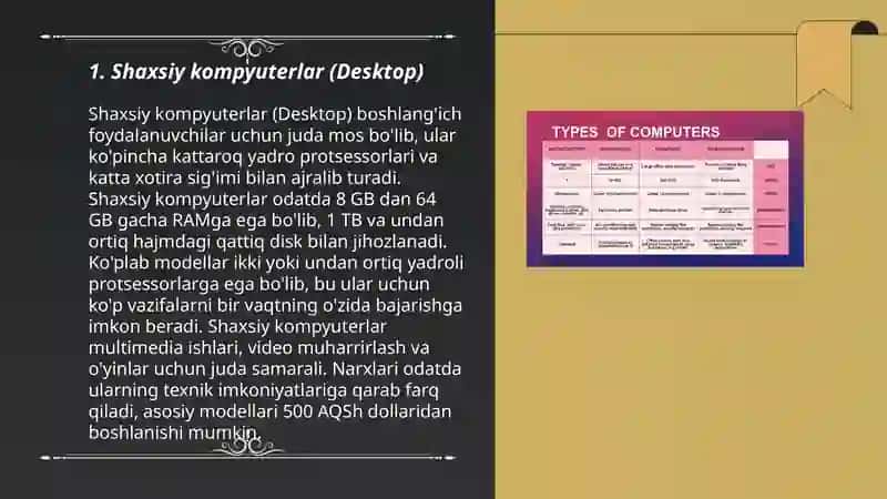 Shaxsiy kompyuterlar (Desktop) 3