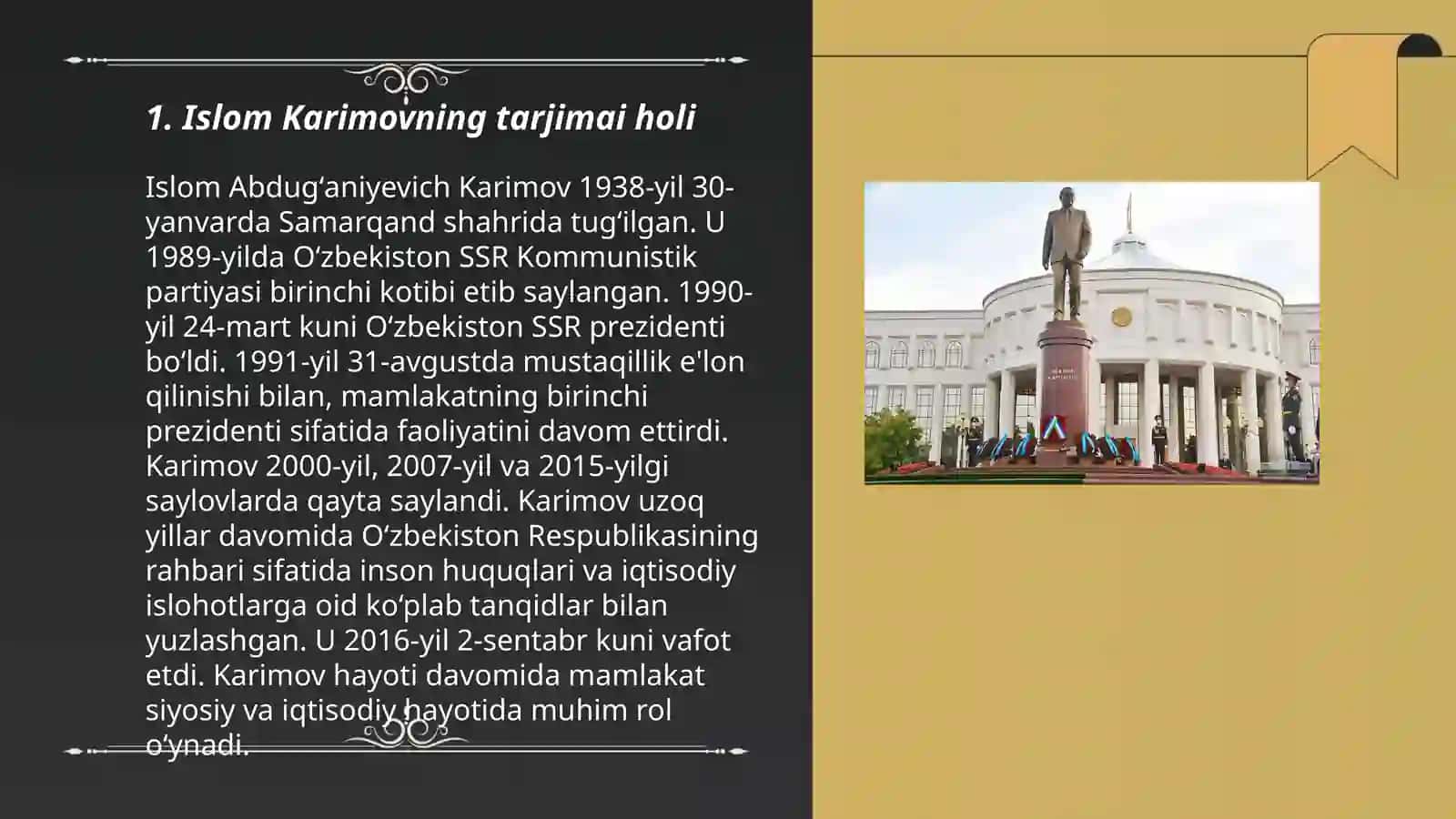 Islom Karimov -O’zbekistonning birinchi prezidenti 3