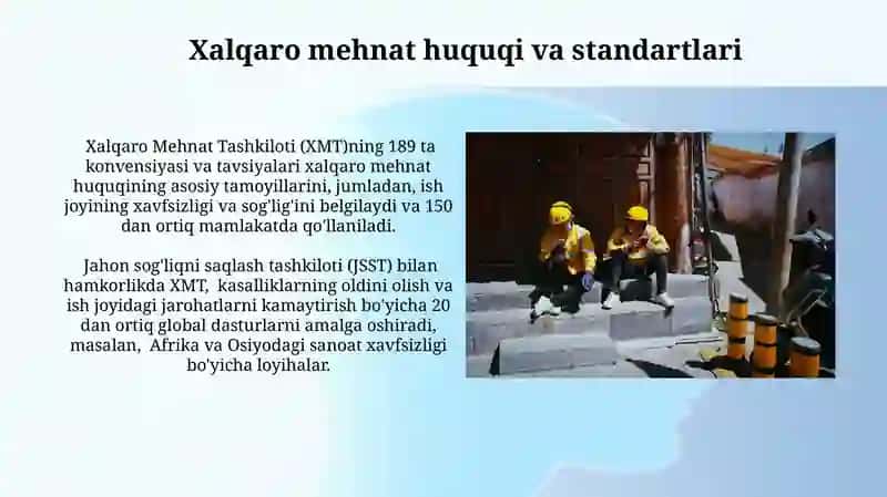 Xalqaro mehnat huquqi va standartlari 3