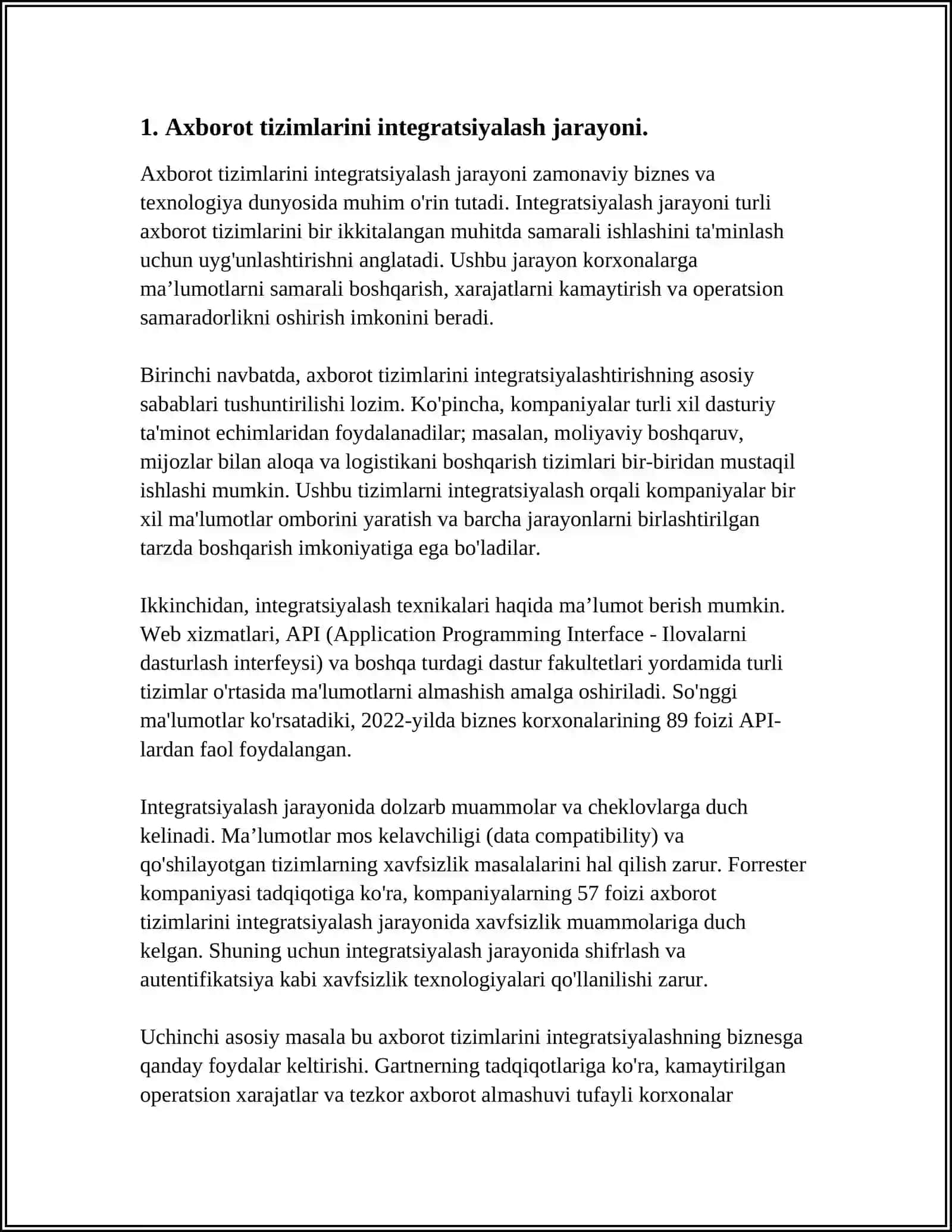 IQTISODIYOTDA AXBOROT TIZIMLARINING O'ZARO INTEGRATSIYASI 3