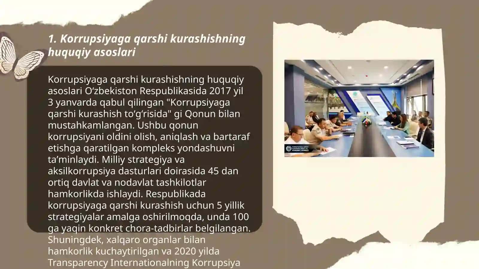 Oʻzbekistonda korrupsiyaga qarshi kurashishning institutsional tizimining shakillanishi 3