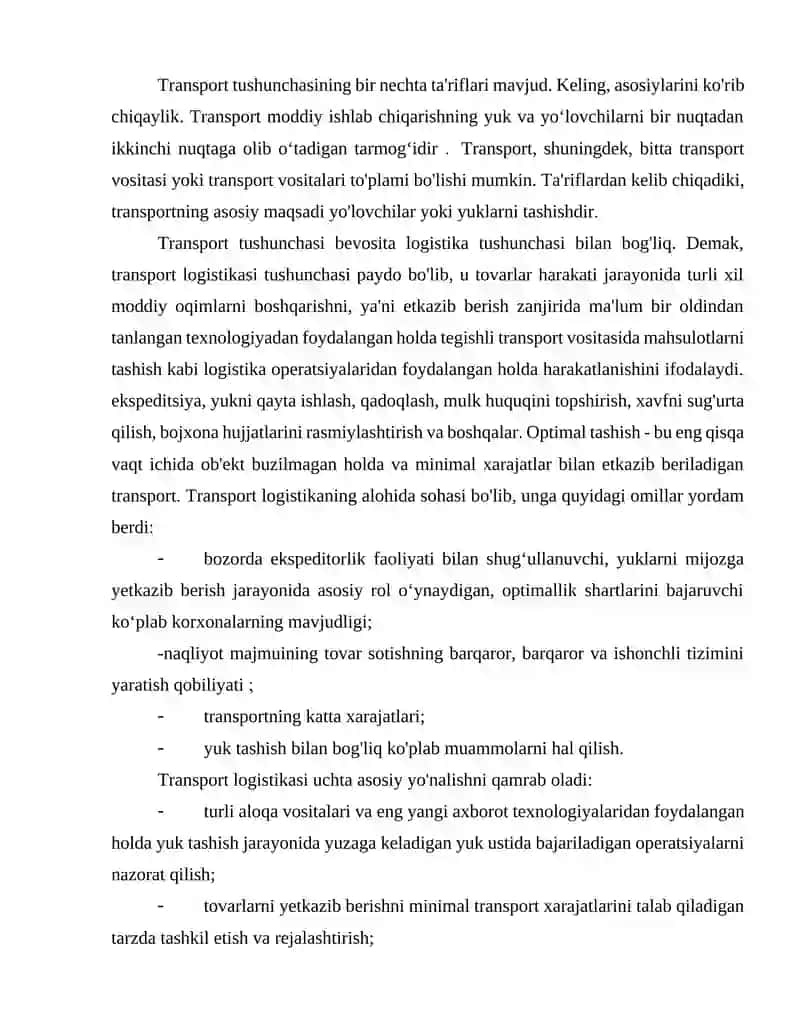 Transport turlari o‘rtasidagi hamkorlik 3