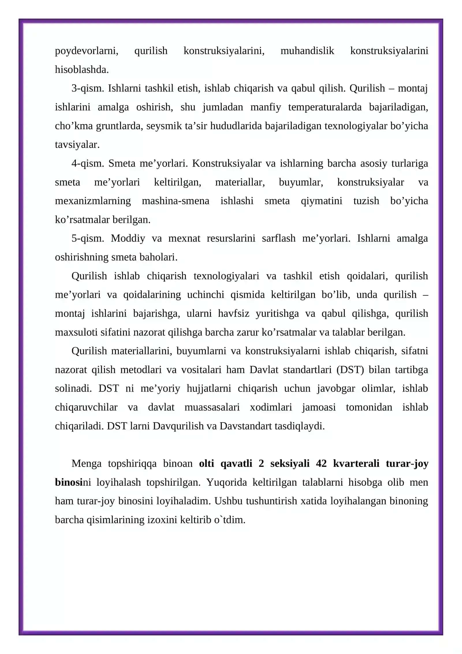 6 Qavatli 2 seksiyali kvartirali turar-joy binosi 3