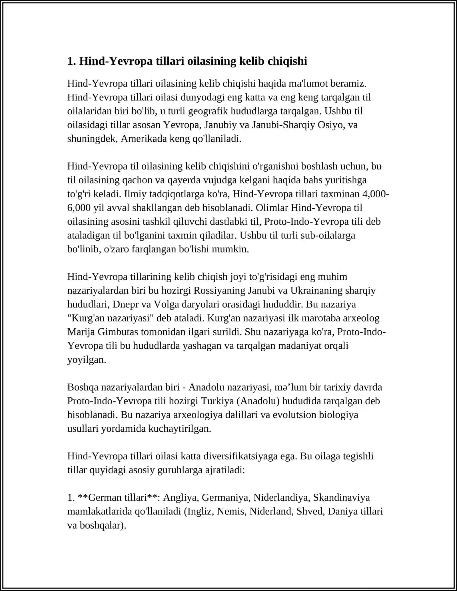 TIL OILALARI. HIND- YEVROPA TILLARI OILASI. ROMAN TILLARI 3