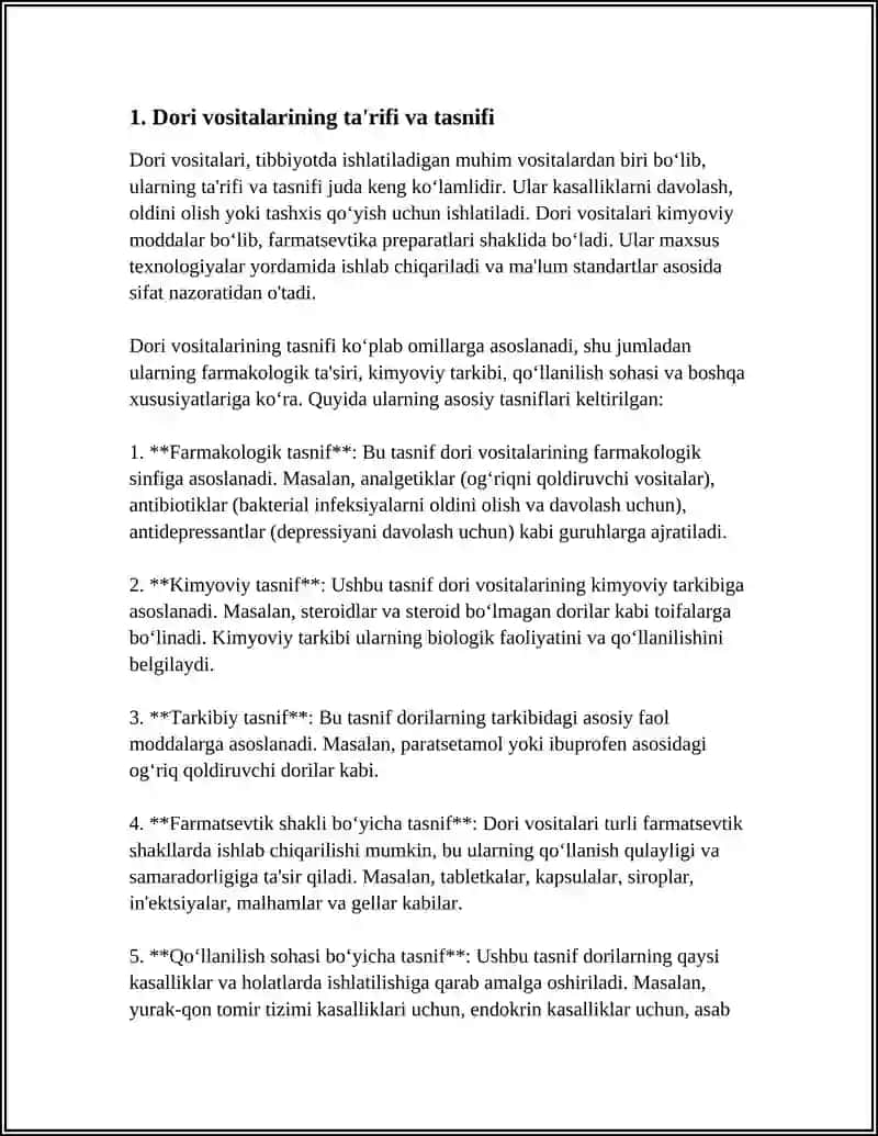 DORI VOSITALARINING FARMASEFTIKADA ISHLATILISHI 3
