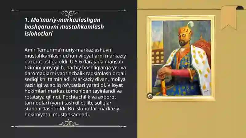 Amir Temur Islohatlari 3