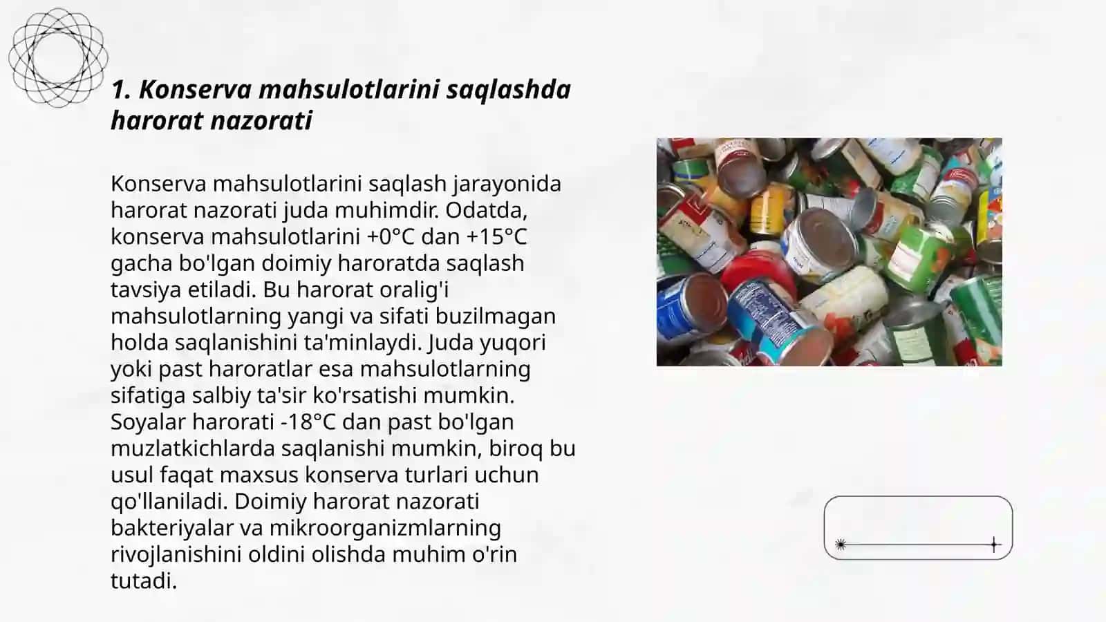 Konserva xomashyolari va mahsulotlarini buzilishdan saqlash 3