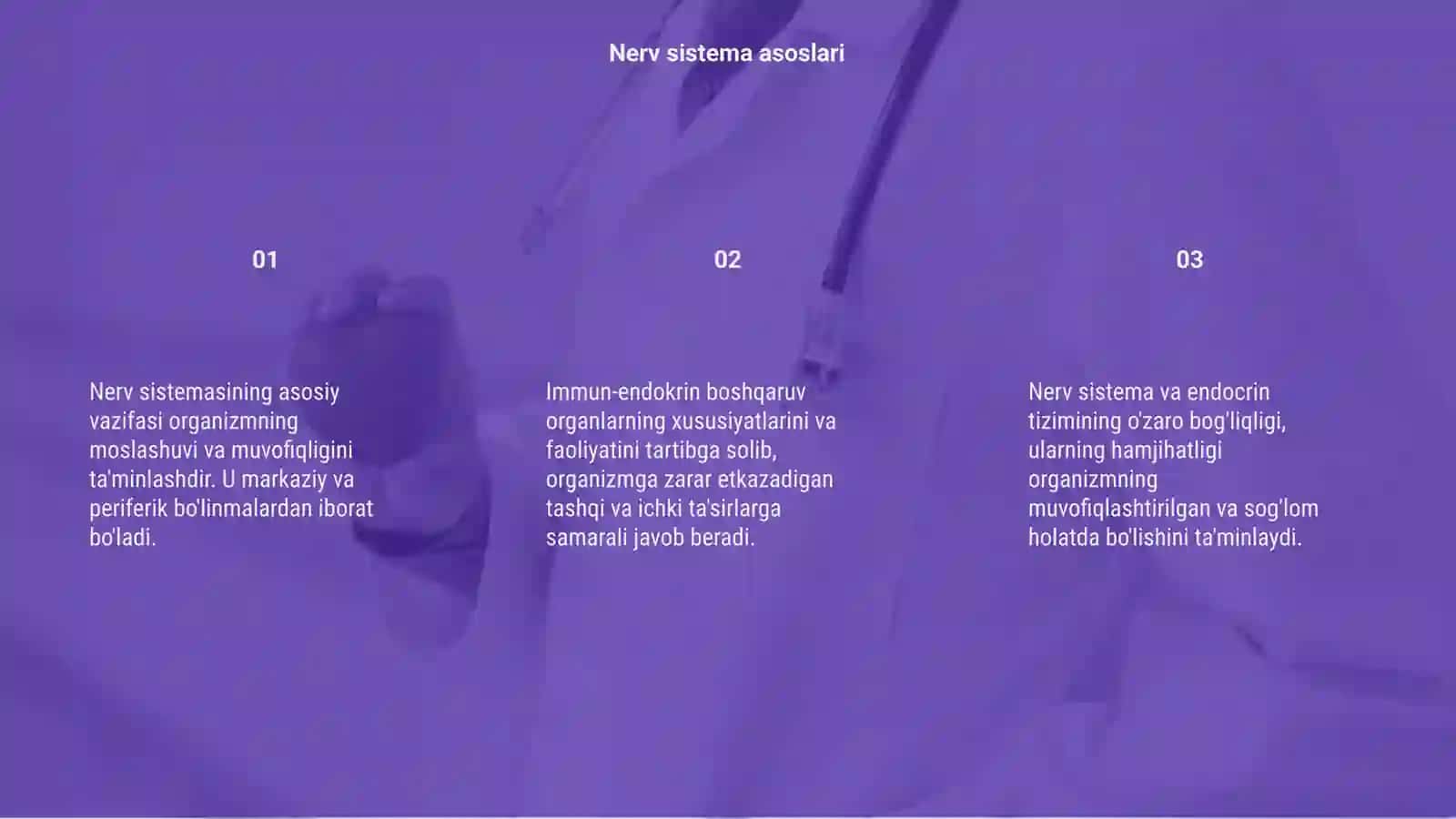 Organizmning nerv, immun-endokrin boshqariluvi 3