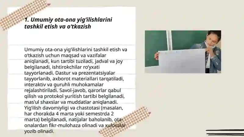 Umumiy ota-ona yigʻilishlarini tashkil etish va oʻtkazish 3